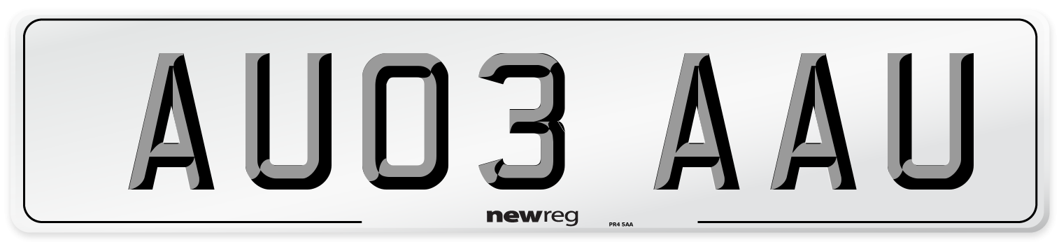 AU03 AAU Number Plate from New Reg